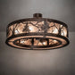 Meyda Lighting Tamarack 45" 16-Light Mahogany Bronze Chandelier With Silver Mica Shade Glass and Fan