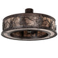 Meyda Lighting Tamarack 45" 16-Light Mahogany Bronze Chandelier With Silver Mica Shade Glass and Fan