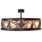 Meyda Lighting Tamarack 45" 16-Light Mahogany Bronze Chandelier With Silver Mica Shade Glass and Fan