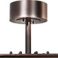 Meyda Lighting Tamarack 45" 16-Light Mahogany Bronze Chandelier With Silver Mica Shade Glass and Fan