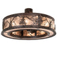 Meyda Lighting Tamarack 45" 16-Light Mahogany Bronze Chandelier With Silver Mica Shade Glass and Fan