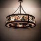 Meyda Lighting Tamarack 45" 16-Light Oil Rubbed Bronze Chandelier With Silver Mica Shade Glass and Fan