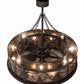 Meyda Lighting Tamarack 45" 16-Light Oil Rubbed Bronze Chandelier With Silver Mica Shade Glass and Fan