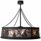 Meyda Lighting Tamarack 45" 16-Light Oil Rubbed Bronze Chandelier With Silver Mica Shade Glass and Fan