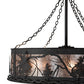Meyda Lighting Tamarack 45" 16-Light Oil Rubbed Bronze Chandelier With Silver Mica Shade Glass and Fan