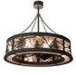 Meyda Lighting Tamarack 45" 16-Light Oil Rubbed Bronze Chandelier With Silver Mica Shade Glass and Fan