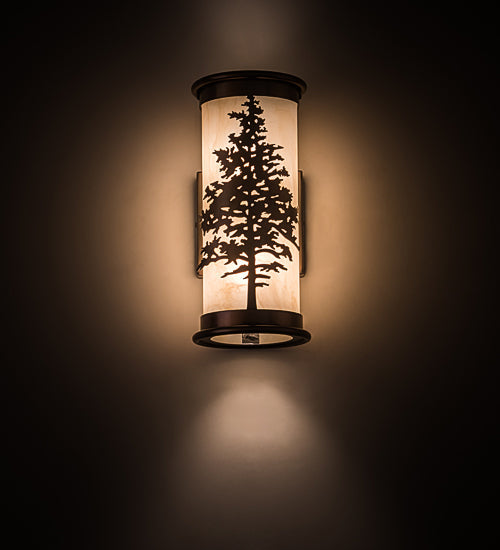 Meyda Lighting Tamarack 5" 2-Light Antique Brass Wall Sconce With Beige Sahara Taupe Idalight Shade Glass