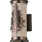 Meyda Lighting Tamarack 5" 2-Light Antique Brass Wall Sconce With Beige Sahara Taupe Idalight Shade Glass