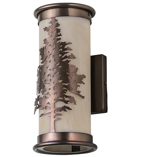 Meyda Lighting Tamarack 5" 2-Light Antique Brass Wall Sconce With Beige Sahara Taupe Idalight Shade Glass