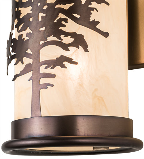 Meyda Lighting Tamarack 5" 2-Light Antique Brass Wall Sconce With Beige Sahara Taupe Idalight Shade Glass