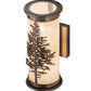 Meyda Lighting Tamarack 5" 2-Light Antique Brass Wall Sconce With Beige Sahara Taupe Idalight Shade Glass