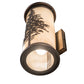 Meyda Lighting Tamarack 5" 2-Light Antique Brass Wall Sconce With Beige Sahara Taupe Idalight Shade Glass