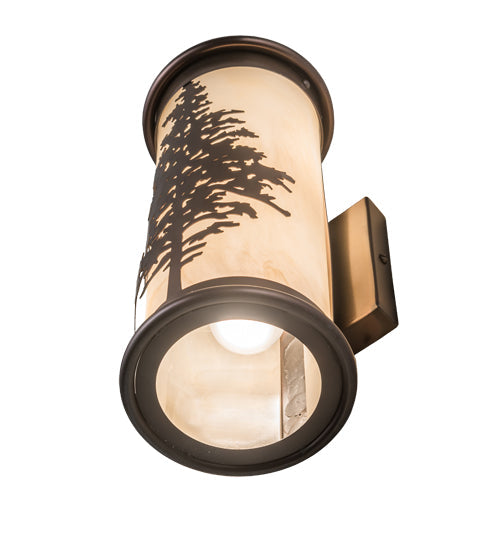 Meyda Lighting Tamarack 5" 2-Light Antique Brass Wall Sconce With Beige Sahara Taupe Idalight Shade Glass
