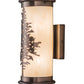 Meyda Lighting Tamarack 5" 2-Light Antique Brass Wall Sconce With Beige Sahara Taupe Idalight Shade Glass