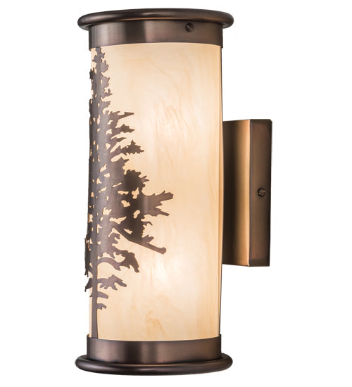 Meyda Lighting Tamarack 5" 2-Light Antique Brass Wall Sconce With Beige Sahara Taupe Idalight Shade Glass