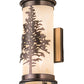 Meyda Lighting Tamarack 5" 2-Light Antique Brass Wall Sconce With Beige Sahara Taupe Idalight Shade Glass