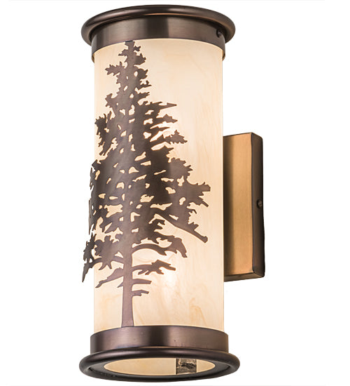 Meyda Lighting Tamarack 5" 2-Light Antique Brass Wall Sconce With Beige Sahara Taupe Idalight Shade Glass