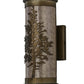 Meyda Lighting Tamarack 5" 2-Light Antique Copper Wall Sconce With Silver Mica Shade Glass