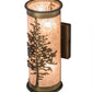 Meyda Lighting Tamarack 5" 2-Light Antique Copper Wall Sconce With Silver Mica Shade Glass