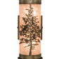 Meyda Lighting Tamarack 5" 2-Light Antique Copper Wall Sconce With Silver Mica Shade Glass
