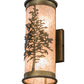 Meyda Lighting Tamarack 5" 2-Light Antique Copper Wall Sconce With Silver Mica Shade Glass