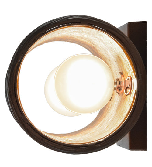 Meyda Lighting Tamarack 5" 2-Light Antique Copper Wall Sconce With Silver Mica Shade Glass