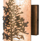 Meyda Lighting Tamarack 5" 2-Light Antique Copper Wall Sconce With Silver Mica Shade Glass