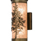 Meyda Lighting Tamarack 5" 2-Light Antique Copper Wall Sconce With Silver Mica Shade Glass