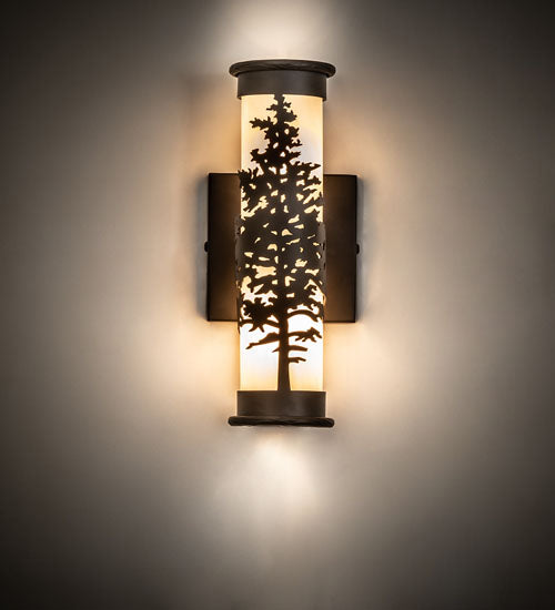 Meyda Lighting Tamarack 5" 2-Light Oil Rubbed Bronze Wall Sconce With Sahara Taupe Idalight Shade