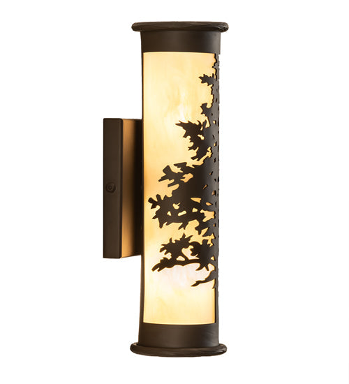 Meyda Lighting Tamarack 5" 2-Light Oil Rubbed Bronze Wall Sconce With Sahara Taupe Idalight Shade