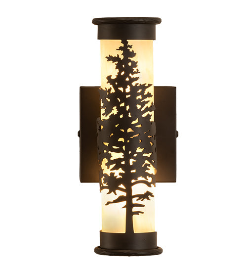 Meyda Lighting Tamarack 5" 2-Light Oil Rubbed Bronze Wall Sconce With Sahara Taupe Idalight Shade