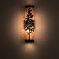 Meyda Lighting Tamarack 5" 2-Light Oil Rubbed Bronze Wall Sconce With Silver Mica Shade Glass
