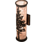 Meyda Lighting Tamarack 5" 2-Light Oil Rubbed Bronze Wall Sconce With Silver Mica Shade Glass