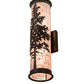Meyda Lighting Tamarack 5" 2-Light Oil Rubbed Bronze Wall Sconce With Silver Mica Shade Glass