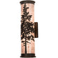 Meyda Lighting Tamarack 5" 2-Light Oil Rubbed Bronze Wall Sconce With Silver Mica Shade Glass