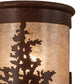 Meyda Lighting Tamarack 5" 2-Light Rust Wall Sconce With Silver Mica Shade Glass