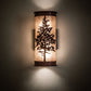 Meyda Lighting Tamarack 5" 2-Light Rust Wall Sconce With Silver Mica Shade Glass