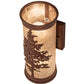 Meyda Lighting Tamarack 5" 2-Light Rust Wall Sconce With Silver Mica Shade Glass