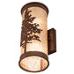 Meyda Lighting Tamarack 5" 2-Light Rust Wall Sconce With Silver Mica Shade Glass