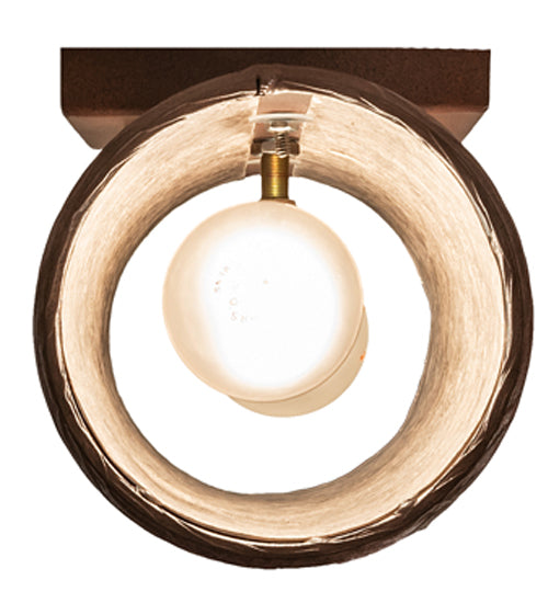 Meyda Lighting Tamarack 5" 2-Light Rust Wall Sconce With Silver Mica Shade Glass