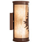 Meyda Lighting Tamarack 5" 2-Light Rust Wall Sconce With Silver Mica Shade Glass