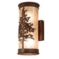 Meyda Lighting Tamarack 5" 2-Light Rust Wall Sconce With Silver Mica Shade Glass