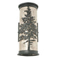 Meyda Lighting Tamarack 5" 2-Light Textured Black Wall Sconce With Silver Mica Shade Glass