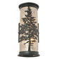 Meyda Lighting Tamarack 5" 2-Light Textured Black Wall Sconce With Silver Mica Shade Glass