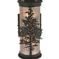 Meyda Lighting Tamarack 5" 2-Light Textured Black Wall Sconce With Silver Mica Shade Glass