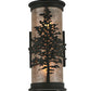 Meyda Lighting Tamarack 5" 2-Light Textured Black Wall Sconce With Silver Mica Shade Glass