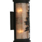 Meyda Lighting Tamarack 5" 2-Light Textured Black Wall Sconce With Silver Mica Shade Glass