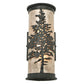 Meyda Lighting Tamarack 5" 2-Light Textured Black Wall Sconce With Silver Mica Shade Glass