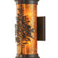 Meyda Lighting Tamarack 5" 2-Light Timeless Bronze Wall Sconce With Amber Mica Shade Glass