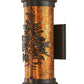 Meyda Lighting Tamarack 5" 2-Light Timeless Bronze Wall Sconce With Amber Mica Shade Glass
